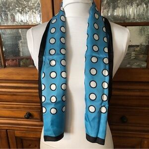 EUC Blue Polka Dot Rectangular Scarf